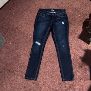 Dark blue, ripped jeans, like new